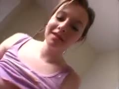 Foreplay between a busty brunette and her lover